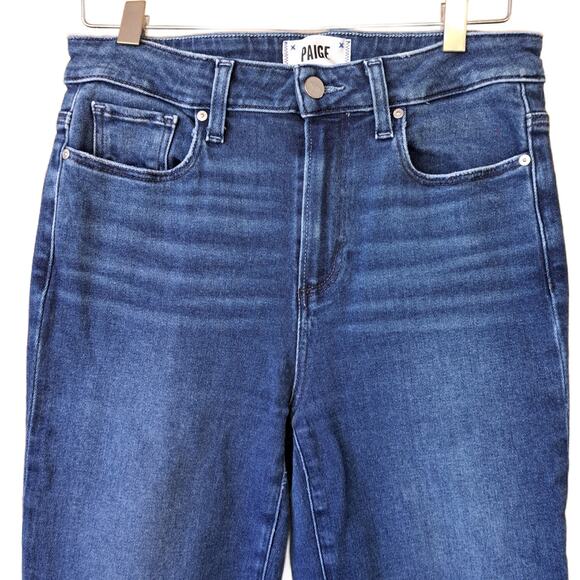 PAIGE Cindy High Waist Straight Leg Jeans Aegean Dist Size 28 Choppy Hem - Picture 8 of 10